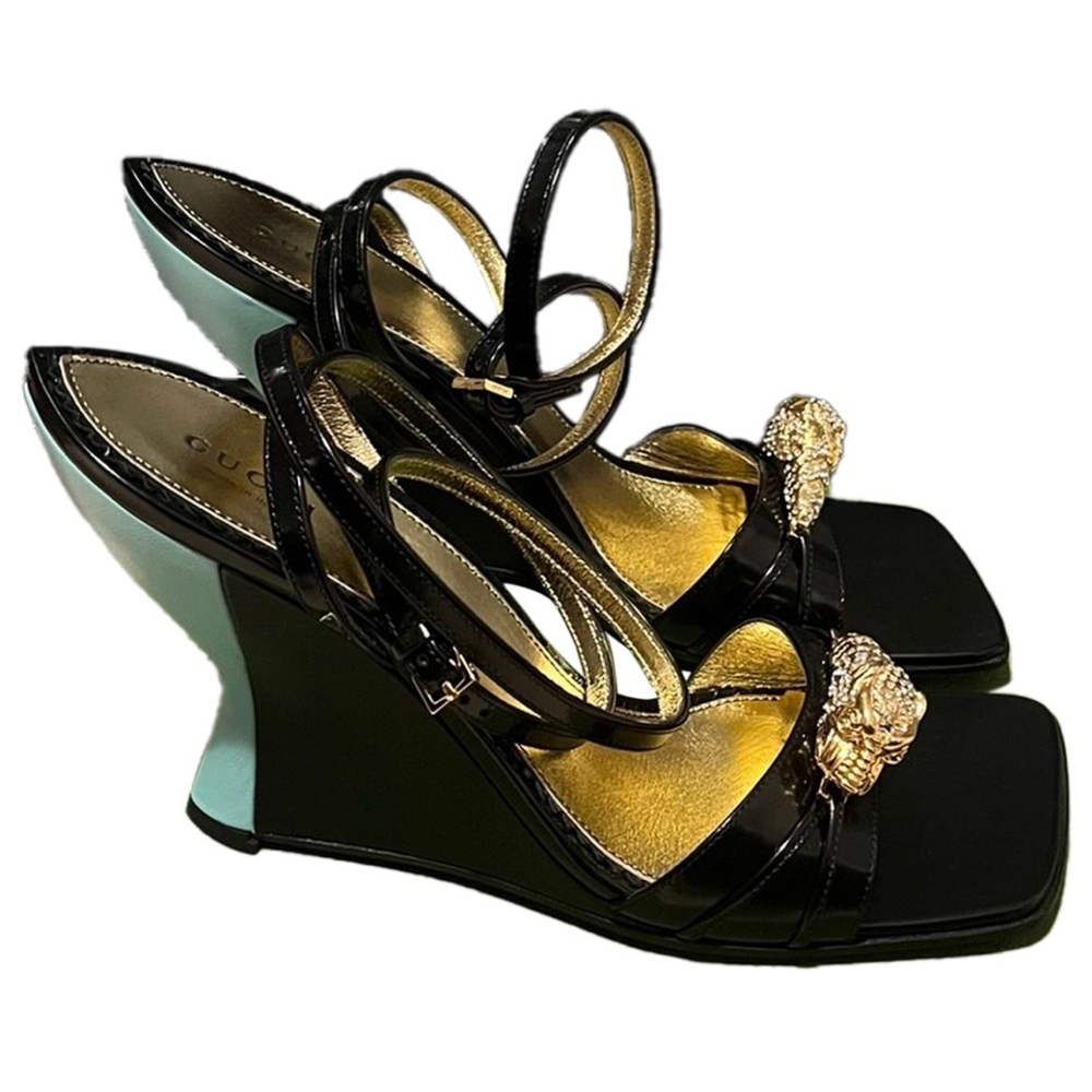 Gucci Black and Gold limited edition wedges